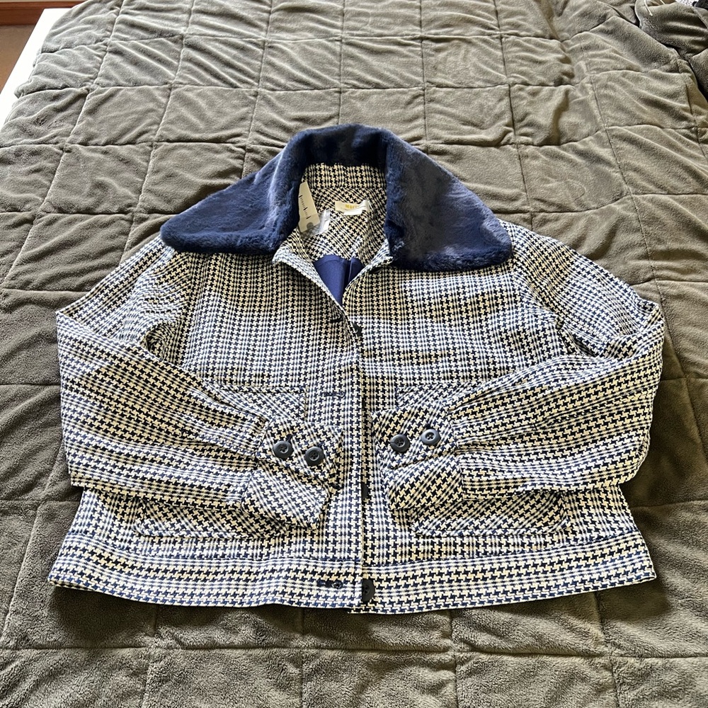 Anthropologie Maeve Tweed Faux Fur-Collar Jacket NWT - Picture 12 of 12
